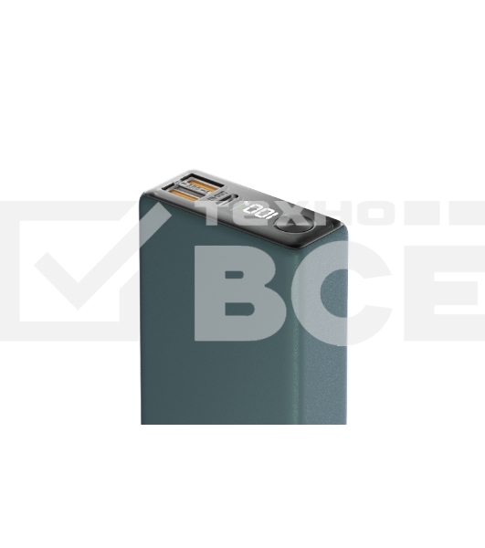 Портативный аккумулятор OLMIO QX-10, 10000mAh, 22.5W, QuickCharge3.0/PowerDelivery, LCD, темно-зеленый