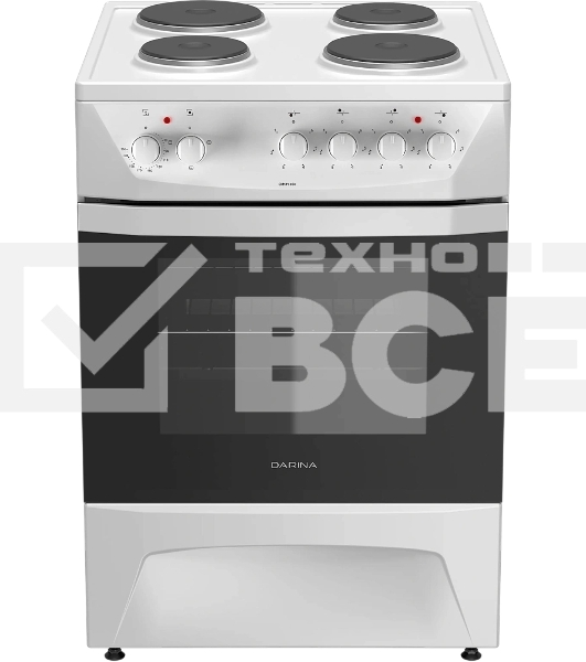 Плита электрическая Darina 1D EM 141 404 W белый/черный, конфорок 4 шт, духовка 50 л, 60 см x 85 см x 60 см