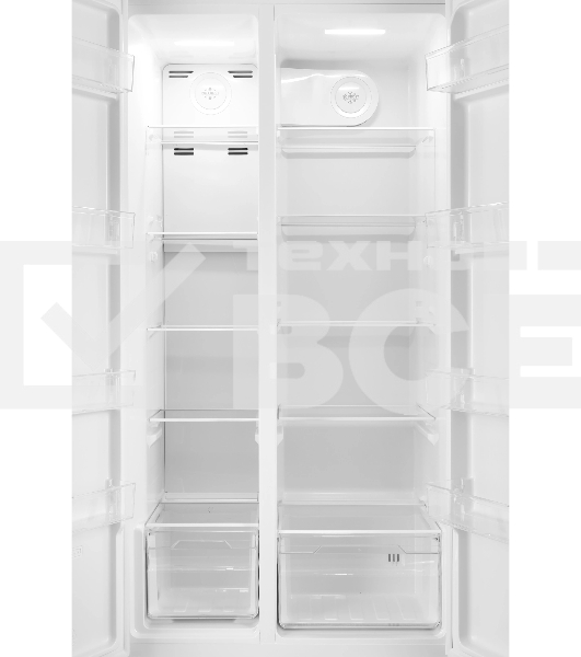 Холодильник Hyundai CS55023F белый двухкамерный 347/185 л морозилка слева, No Frost, Side by Side