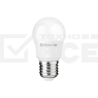 Лампочка светодиодная Defender P45-8W-830-E27 шар, 3000 К, теплый белый, 1 шт.