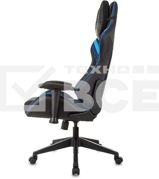 Кресло игровое Бюрократ VIKING 4 AERO BLUE черный/синий, искусст.кожа/ткань, две подушки