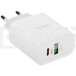 Блок питания (сетевой адаптер) HOCO C80A Rapido PD+QC3.0, 20W два порта (1хUSB-A, 1хType-C), белый, фото 1
