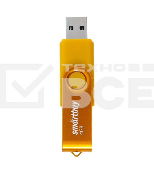 Флешка USB Smartbuy R/W Twist Yellow (SB004 Gb2TWY), 4 Gb, USB 2.0, R/W 10/7, желтый