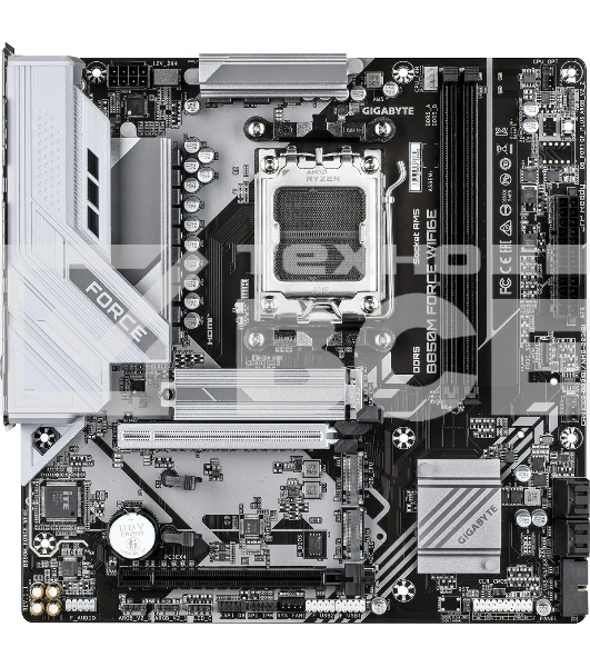 Материнская плата Gigabyte B850M FORCE WF6E, AM5, AMD B850, 2xDDR5, 4xSATA, 3xM.2, 1xPCIe 5.0 x16, 1xPCIe 4.0 x4, 1xDP, 1xHDMI, 1x2.5Gb LAN, Wi-Fi 6E, Bluetooth 5.3, 1xUSB-C 5Gbps, 1xUSB-A 10Gbps, 2xUSB-A 5Gbps, 2xUSB-A 2.0, 3x3.5 мм, 7.1, mATX