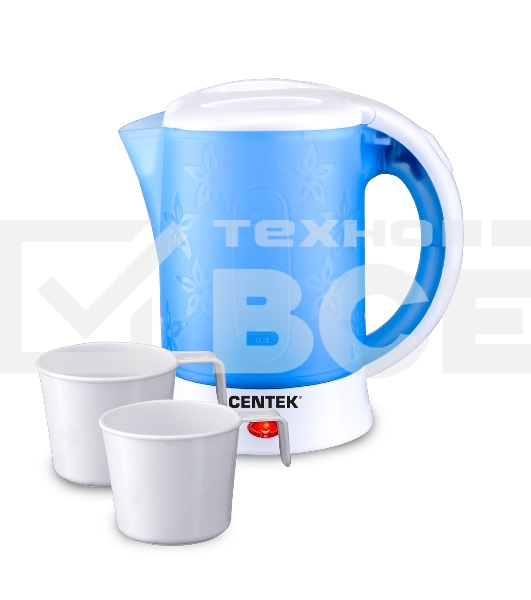 Чайник электрический дорожный Centek CT-0054 синий, 600 мл, 650 Вт