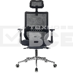 Кресло эргономичное Бюрократ MC-612N-H черный TW SQU BL сетка/ткань с подголов. крестов. металл хром, фото8