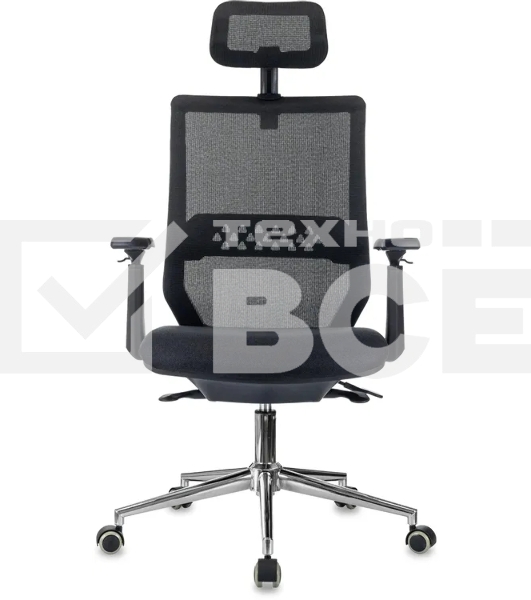 Кресло эргономичное Бюрократ MC-612N-H черный TW SQU BL сетка/ткань с подголов. крестов. металл хром
