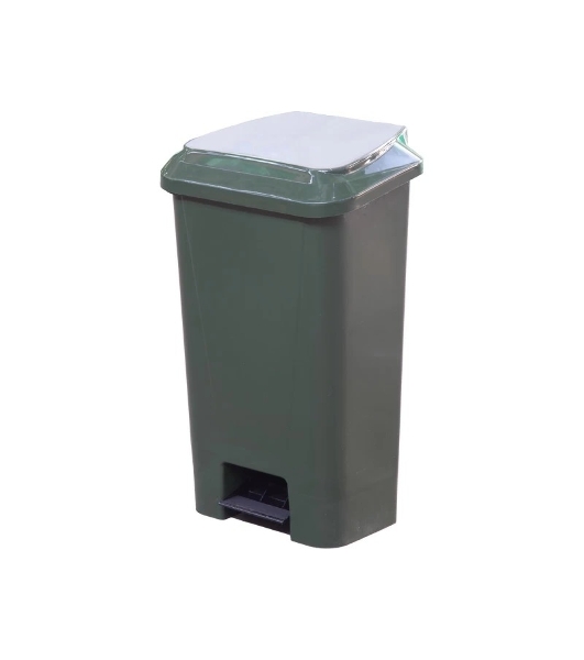 Мусорный контейнер полимерный ТАРА.РУ МКТ 60 зеленый 60л., в комплекте, с педалью, с пакетодерж. 36518