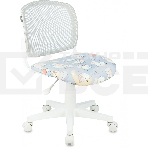 Кресло детское Бюрократ KD-W10 голубой овечки крестов. пластик пластик белый, фото 1