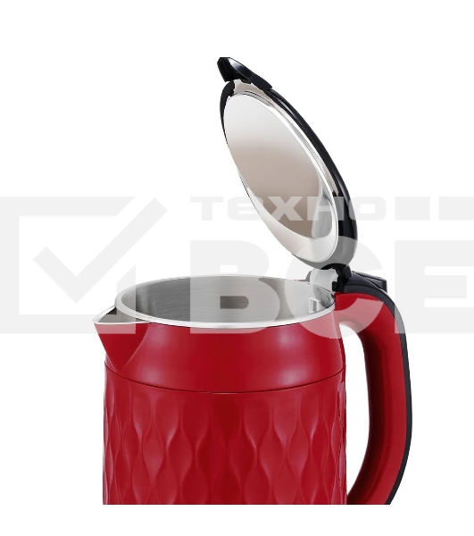 Чайник BQ KT1715P Red-Black. Мощность:1800 Вт, Объем 1,7л
