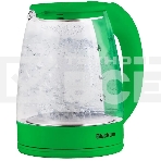 Чайник электрический Blackton Bt KT1800G Green. Мощность: 1500 Вт / Максимальный объем: 1.8 л / Материал корпуса: Стекло / Длина электрошнура: Около 0.8 м / Внутренняя подсветка: Да, синяя