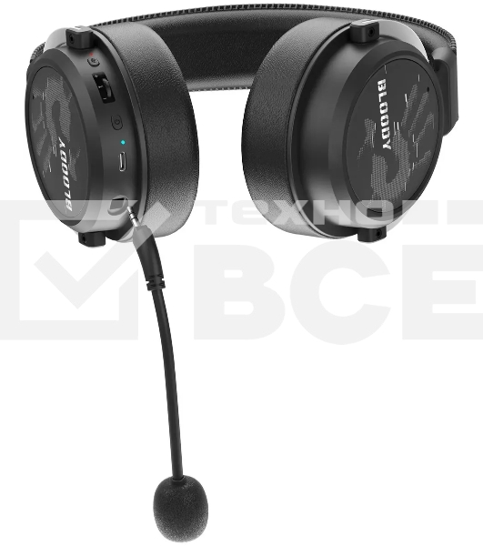 Наушники с микрофоном A4Tech Bloody MR590 Sports черный 1.5м мониторные BT/Radio/3.5mm оголовье (MR590 + WIRED/SPORT BLACK)