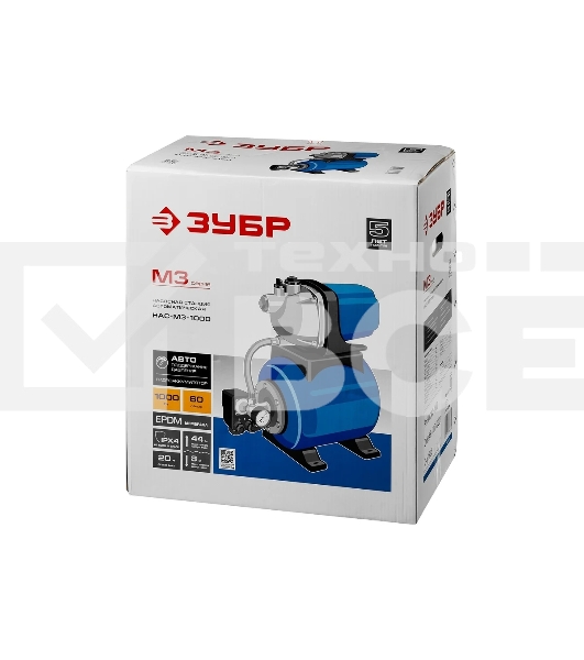 Станция насосная ЗУБР НАС-М3-1000 1000Вт 3600л/ч 35С чистая вода