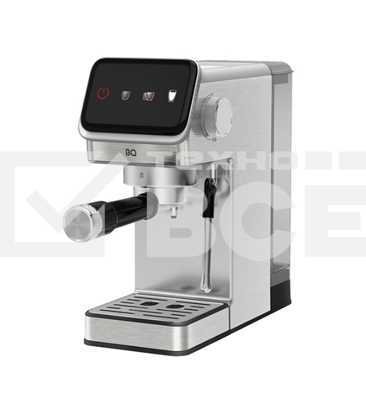 Кофеварка рожковая BQ CM7003 серебристый, исп. кофе - молотый, 1,2 л, 1350 Вт, 20 бар
