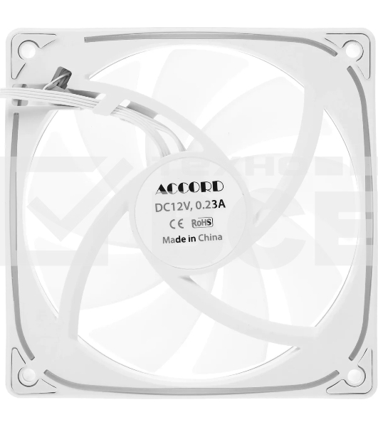 Вентилятор для корпуса Accord ACC-YH12 ARGb 120х120x25 белый 4-pin 27дБ (ACC-YH12 ARGb белый) brown box