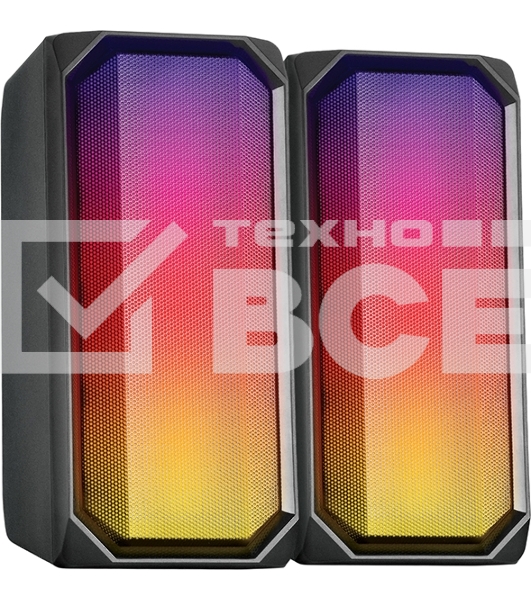 Акустическая система RGb 2.0 + Bluetooth, Qumo Charisma (ВТ 0054), 15ВТ, объемное звучание, отключаемая многорежимная RGb подсветка, USB+Jack 3,5мм