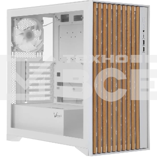 Корпус Formula V Line TimberLine T0 White, ATX, wood+plastic front, TYPE-C*1, USB3.0*2, FRONT 3x120мм FRGB, REAR 1x120мм FRGB