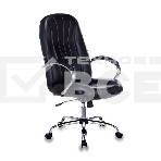 Кресло руководителя Бюрократ T-898SL/BLACK черный, искусственная кожа, крестовина хром, фото 1