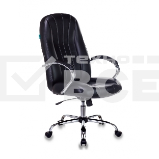 Кресло руководителя Бюрократ T-898SL/BLACK черный, искусственная кожа, крестовина хром