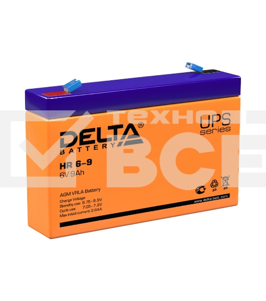 Батарея Delta HR 6-9 (634W) (6V, 9Ah)