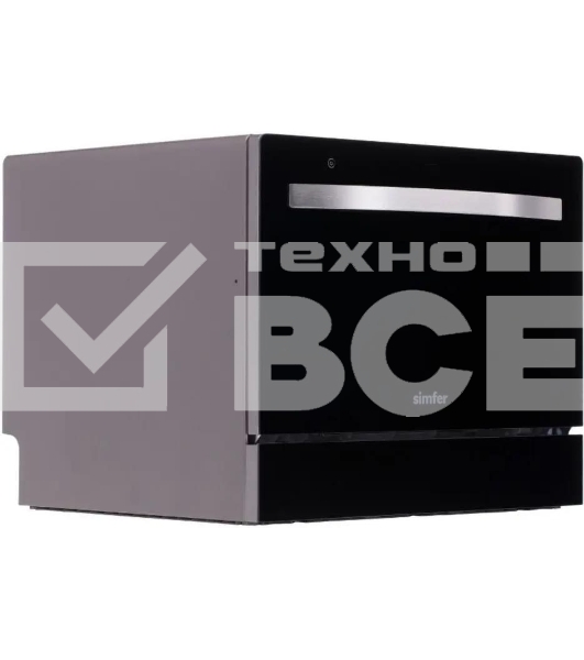 Посудомоечная машина Simfer DBB6501, компактная, настольная, 55см, загрузка 6 комплектов, черный