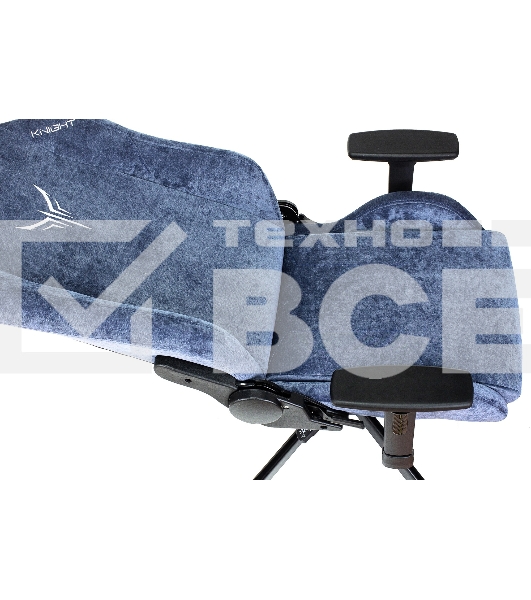 Кресло игровое Knight N1 Fabric синий Light-27 с подголов. крестовина металл