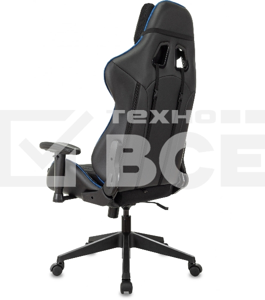 Кресло игровое Бюрократ VIKING 4 AERO BLUE черный/синий, искусст.кожа/ткань, две подушки