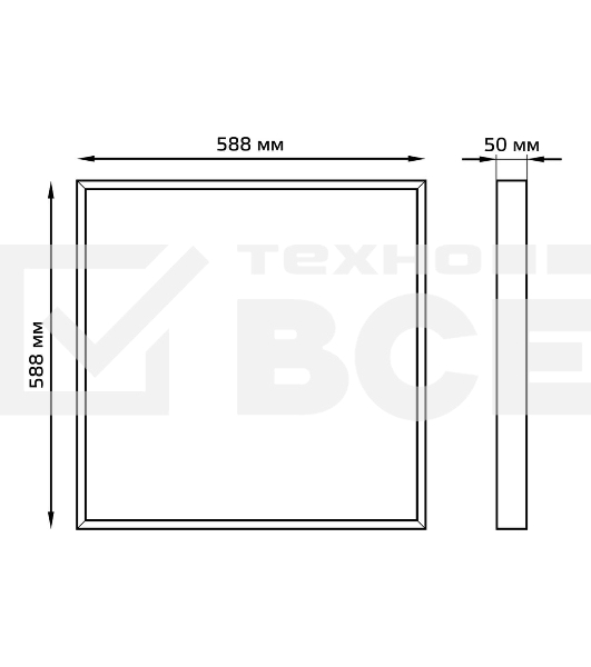 Светильник светодиодный универсальный Gauss LED ДВО 30 Вт MiR 3000 Лм 5000К 588х588х50 мм IP40 Грильято матовый планки