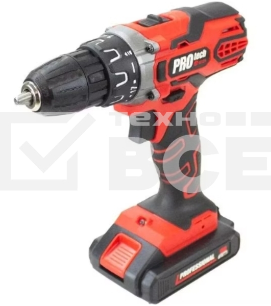 Дрель-шуруповерт аккумуляторная Edon PROtech PRO-16L2K, 16В, 1 АКБ, Кейс