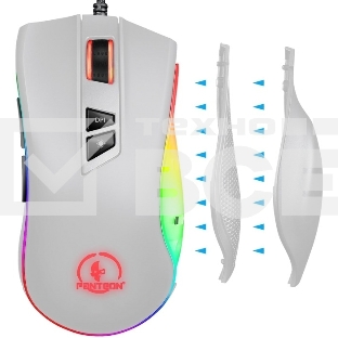 Мышь проводная Jet.A Panteon PS88 белый, 6200 dpi, USB, кнопки - 9