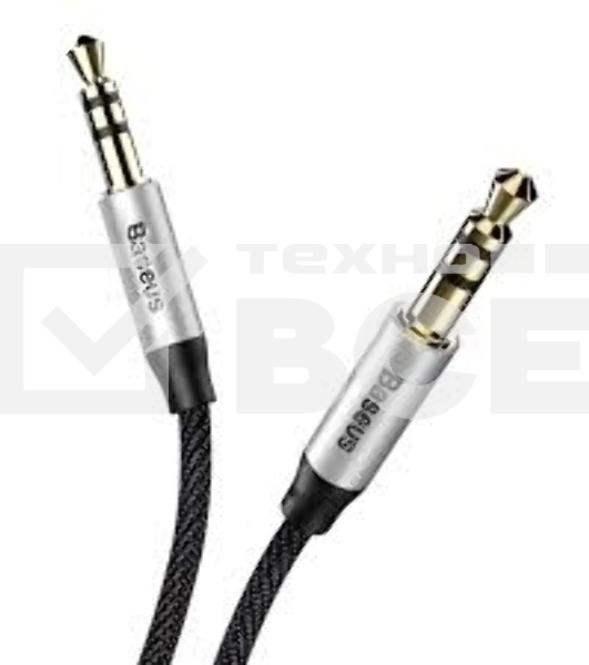 Кабель Baseus CAM30-CS1 Yiven Audio Cable M30 AUX 3.5мм (M) to AUX 3.5мм (M) 1.5m Silver+Black