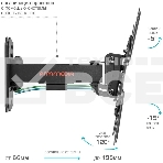 Кронштейн Arm media MARS-7 черный, 15 шт/уп. Кр. стал. настенный для TV 20'-43', max 25 кг, 5 ст св., нак. +5°-15°, пов. ±60° от ст. 66-198 мм. max VESA 200x200 мм., фото8