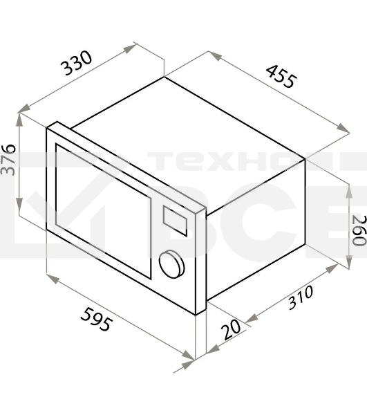Микроволновая печь встраиваемая Maunfeld JBMO.20.5GRBG черный, 20 л, 700 Вт, переключатели - поворотный механизм