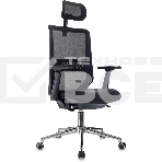 Кресло эргономичное Бюрократ MC-612N-H черный TW SQU BL сетка/ткань с подголов. крестов. металл хром, фото9