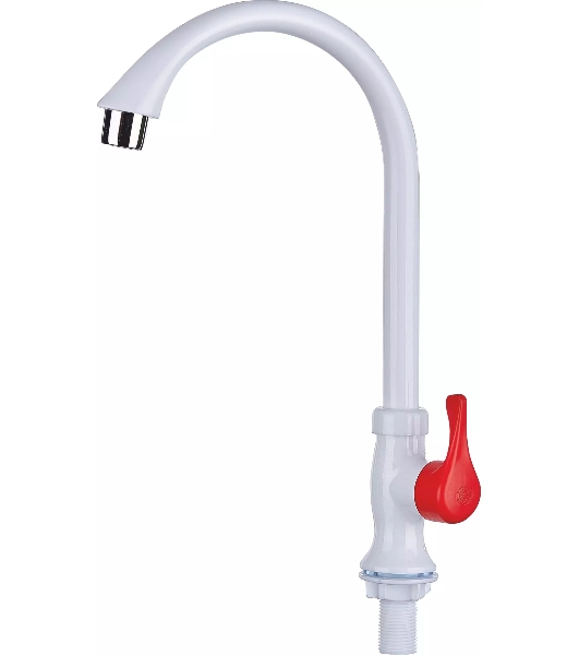 Кран для одной воды, из высокопрочного пластика PL3-269F-1 - БЕЛЫЙ