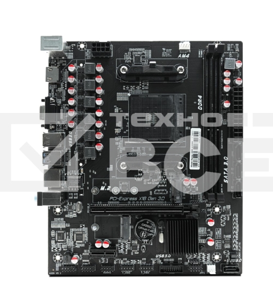 Материнская плата CBR A320M, AM4, AMD A320, 2xDDR4, 4xSATA, 1xM.2, 1xPCIe 3.0 x16, 1xPCIe x1, 1xHDMI, 1xVGA, 1x 1Gb LAN, 2xUSB-A 2.0, 2xUSB-A 3.0, 3x3.5 мм, mATX