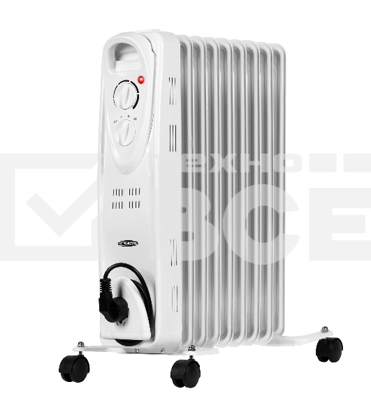 Масляный обогреватель AC ELECTRIC AOH/BM-11BW 2200 (11 секций) белый, 2200 Вт, 27 м2, термостат