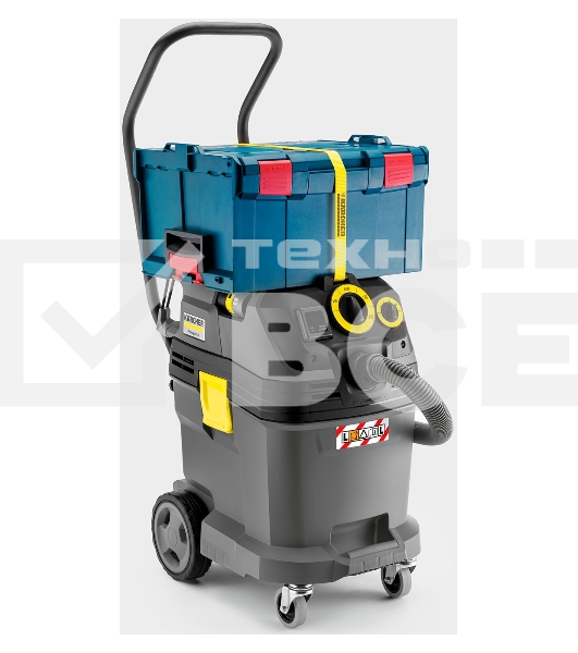Пылесос строительный Karcher NT 40/1 Tact Te L (1.148-311.0) серый/желтый, 1380 Вт, уборка сухая/влажная, пылесборник контейнер/фильтр-мешок, 40 л