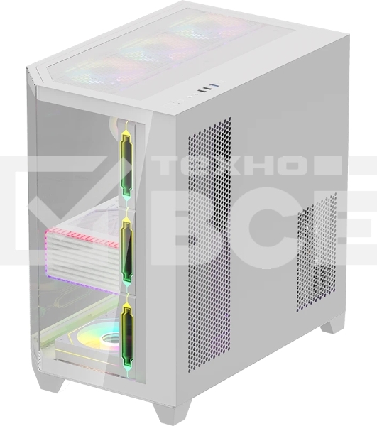 Компьютерный корпус AeroCool / Formula V Line Crystal Z6 White, ATX, Left & Front & Bevel side Tempered Glass, TYPE-C*1, USB3.0*2