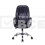 Кресло руководителя Бюрократ T-898SL/BLACK черный, искусственная кожа, крестовина хром, фото2