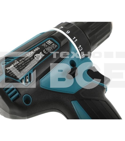 Дрель-шуруповерт Makita DDF485RF, 18 В, 3 Ач, аккумуляторная