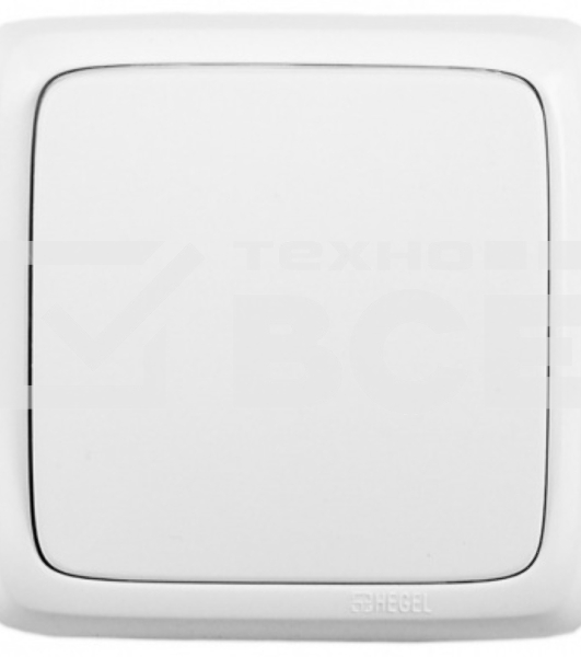 Переключатель HEGEL ВА10-163 одноклавишный наружный с изоляционной пластиной белый 10А