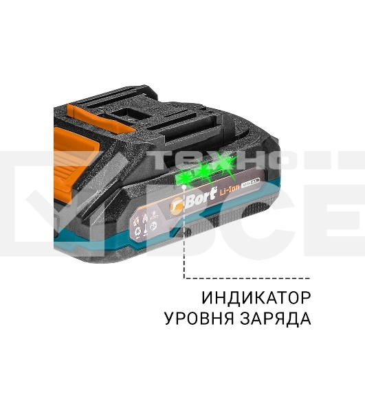 Дрель-шуруповерт Bort BAB-21S, Аккумуляторная, 18В, 2 АКБ, Кейс