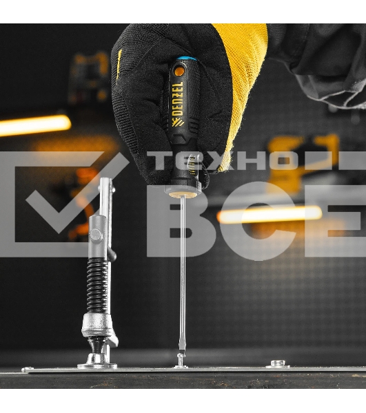 Отвертка Denzel SL3х100 мм, S2, 3к рукоятка