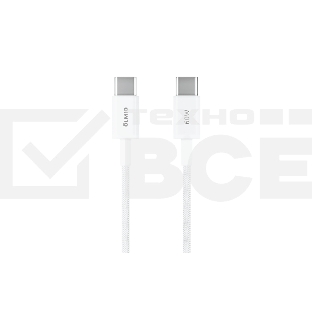 Кабель OLMIO SIMPLE, Type-C - Type-C, 60W 3A, 1.2м, тканевая оплетка, белый