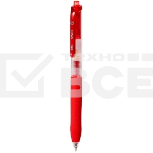 Ручка гелевая автоматическая Deli EG075-RD, d=0.5мм, красные чернила, резиновая манжета