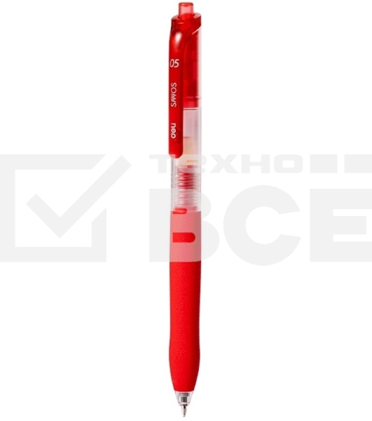 Ручка гелевая автоматическая Deli EG075-RD, d=0.5мм, красные чернила, резиновая манжета