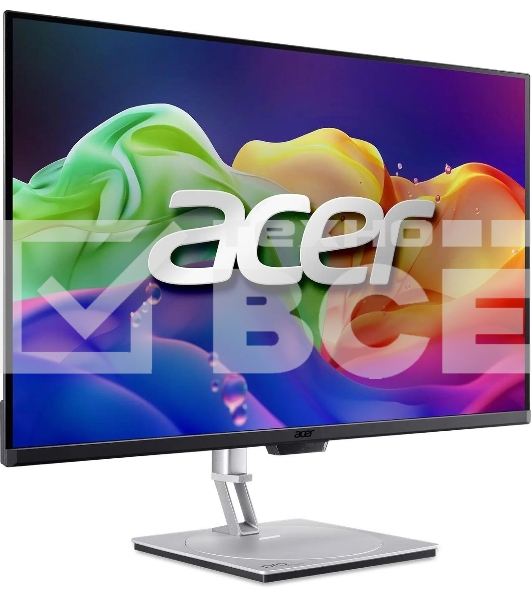 Монитор 31.5' Acer ProCreator PE320QKXsmiiphuzx QD OLED 3840x2160, 240 Гц, 0.01 мс, 16:9, 250 кд/м², 2xHDMI 2.1, DP 2.1, USB-C (90 Вт PD), USB Hub (2x USB-A), 3.5 Jack, динамики (2x5 Вт), HDR10+, FreeSync Premium Pro, серебристо-черный