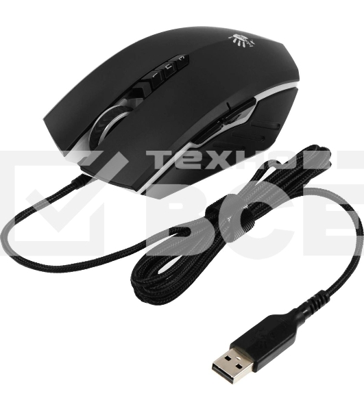 Мышь проводная A4Tech Bloody A70 черный, 6200 dpi, USB, кнопки - 8