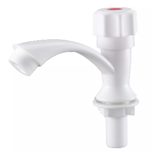 Кран для одной воды, из высокопрочного пластика PL3-269F- БЕЛЫЙ